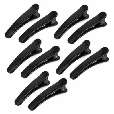 Girls Lady Plastic Alligator Hair Clips Clamps Hairpin 60mm Long 10 Pcs Black