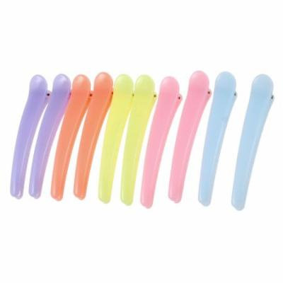 10 Pcs Plastic Light Blue Yellow Alligator Teeth Hair Clips for Ladies