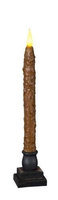 Delighted Home MC-W12BR Hand-Waxed Battery-Operated 12 in. Brown MC Taper Candle
