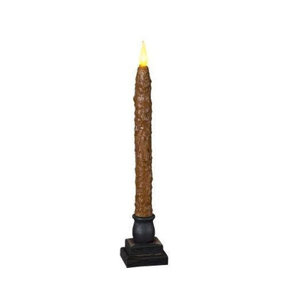 Delighted Home MC-W12BR Hand-Waxed Battery-Operated 12 in. Brown MC Taper Candle