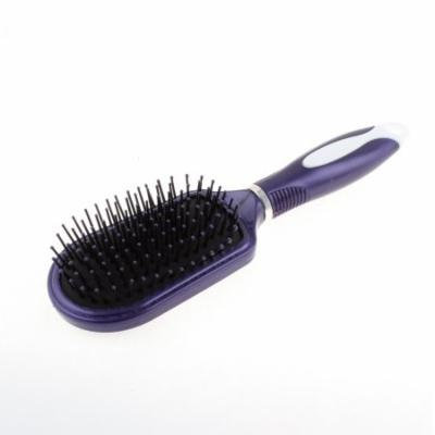 Lady Plastic Cushion Bristles Hair Scalp Massage Comb Hairbrush Dark Purple