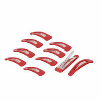 Woman Metal DIY Hairstyle Bendy Snap Hair Clips Hairpin Red 6cm Length 10pcs