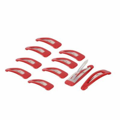 Woman Metal DIY Hairstyle Bendy Snap Hair Clips Hairpin Red 6cm Length 10pcs