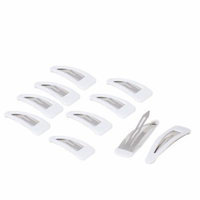 Woman DIY Hairdressing Bendy Slides Grips Hair Clip White 7cm Length 10pcs