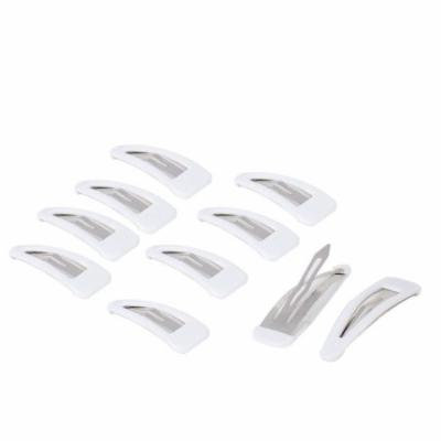 Woman DIY Hairdressing Bendy Slides Grips Hair Clip White 7cm Length 10pcs