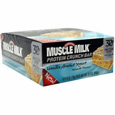 Muscle Milk Vanilla Almond Yogurt Protein Crunch Bars, 2.8 oz, 12 count