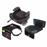 Graco Affix Backless Booster Car Seat with Car Seat Mat + Travel Tray, Davenport