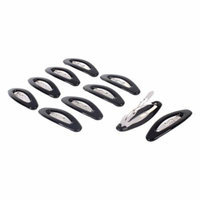 Lady Plastic Shell Oval Shape Bendy Slides Hair Clip Black 5cm Long 10pcs
