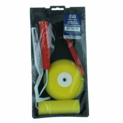 4 Piece Paint Set Rollers Handles Foam Brush Tray Home-Aide K2615