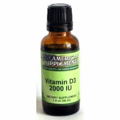 Vitamin D3 2000 Unflavored American Supplements 1 oz Liquid