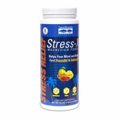 Stress-X Magnesium Powder Rasp-Lemon - 100 servings Trace Minerals 16.9 oz Powder
