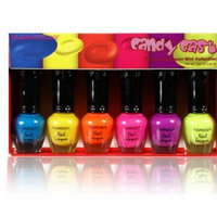 (6 Pack) KLEANCOLOR Nail Lacquer Mini Collection - Candy Cast - Neon Nail - KCNPC593