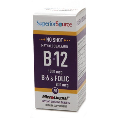 Superior Source No Shot Methylcobalamin B12/B6/Folic Acid 800mcg