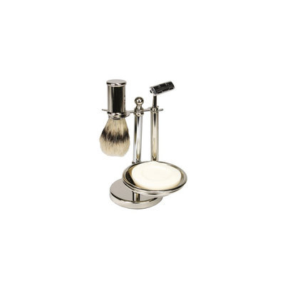 Naturally Silver Plated 4 Piece Shave Set