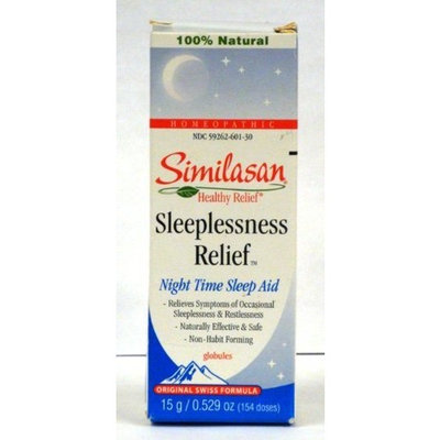 Similasan Sleeplessness Relief Globules, Night Time Sleep Aid .529 Oz / 154 Doses (Pack of 3)