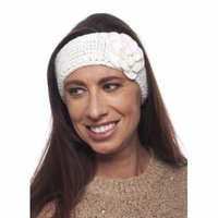 Greatlookz Girls Snow Dusted Poppy Knit Headband with Sequins