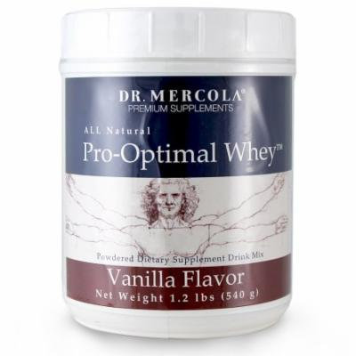 Dr. Mercola Pro-Optimal Whey Vanilla - All Natural - Powdered Dietary Supplement Drink Mix - No Artificial Sweeteners Or Flavors - 1.2 lb Jar (540g)