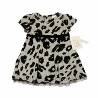 ABSORBA Toddler Girl's Gray Animal Print Ruffled Bottom Dress 2T 3T 4T AUTG5692