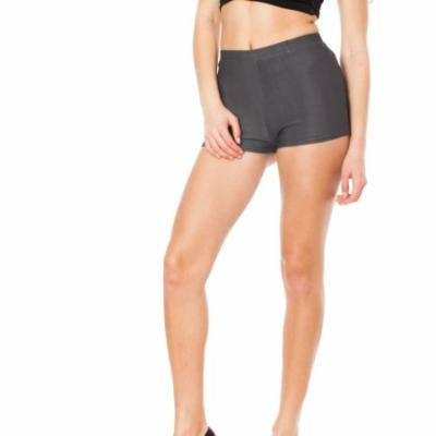 Charcoal Junior Stretchy High Waisted Shorts (One Size Fits Medium/Large M/L)