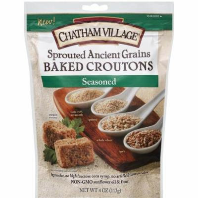 Chatham Village Seasoned Sprouted Ancient Grains Baked Croutons, 4 oz, (Pack of 8)