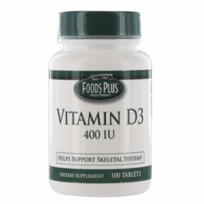 Vitamin D-400 Iu Tablets By Food Plus, Provides D3 - 100 Ea