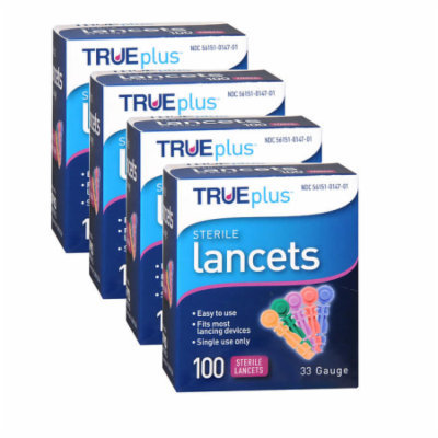 TRUEplus Sterile Lancets 33 Gauge (100-ct) pack of 4