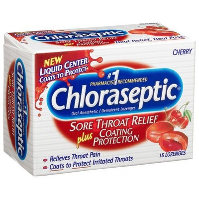 Chloraseptic Cherry Liquid Center Lozenges, 15-Count (Pack of 6)