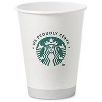 Solo Starbucks Hot Cups, 12oz, White with Green Logo, 1000/Carton