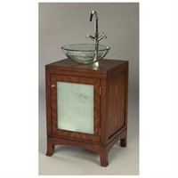 AA Importing One Door Bathroom Vanity with Vessel Sink in Distressed Brown