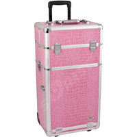 Just Case Usa Inc. PINK CROCODILE ALUM. ROLLING MAKEUP CASE