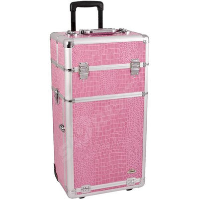 Just Case Usa Inc. PINK CROCODILE ALUM. ROLLING MAKEUP CASE