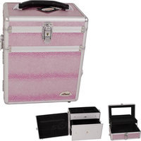 Just Case Usa Inc. Sunrise Pink Snake Skin Textured Printing Jewelry & Makeup Case