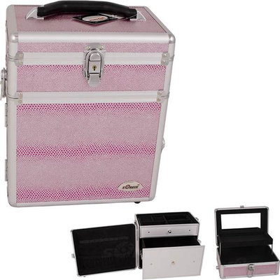 Just Case Usa Inc. Sunrise Pink Snake Skin Textured Printing Jewelry & Makeup Case