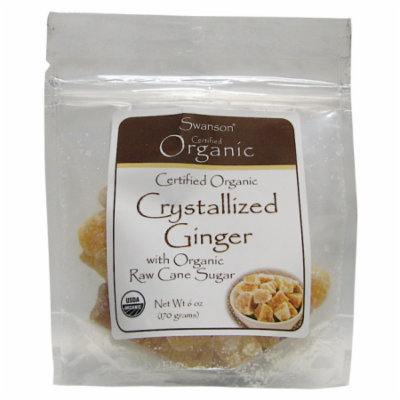 Swanson Certified Organic Crystallized Ginger w/ 6 oz (170 grams) Pkg