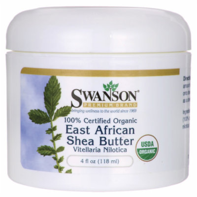 Swanson 100% Certified Organic East African Shea 4 fl oz (118 ml) Solid Oil