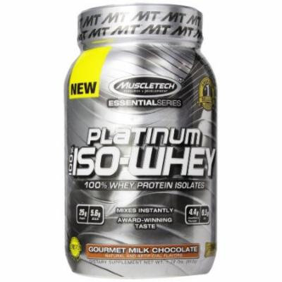 MuscleTech Platinum 100% ISO Whey, 100% Whey Protein Isolates Powder, Gourmet Milk Chocolate, 1.79 lbs (812g)