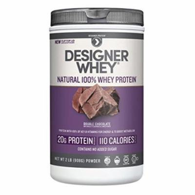 Designer Protein 100% Premium Natural Whey Protein Powder with Acti-Blend, Double Chocolate, 32 Ounce Container