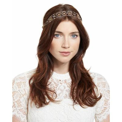 Jennifer Behr Filippa Swarovski& Head Wrap, Antique Gold