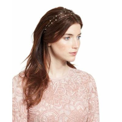 Jennifer Behr Lucia Two-Row Head Wrap, Crystal/Gold