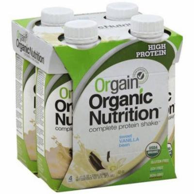 Orgain Organic Nutrition Sweet Vanilla Bean Complete Protein Shake, 11 fl oz, 4 Pack, (Pack of 12)