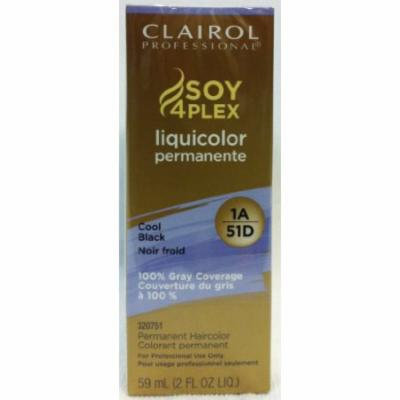 Clairol Professional Soy4Plex Hair Color - #1A/51D - Cool Black 2 oz. (Pack of 6)