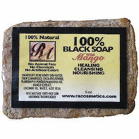 RA Cosmetics 100% African Black Soap - Mango 5 oz. (Pack of 6)