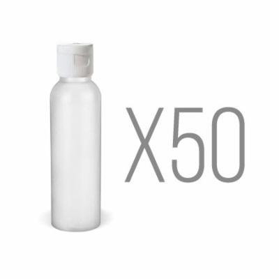 MoYo Natural Labs 2oz Mini Bullet HDPE Fine Mist Spray Bottles for Travel 2 oz Cosmetic Mist Spray Bottle with TSA Approved BPA Free Made in USA Qty 50