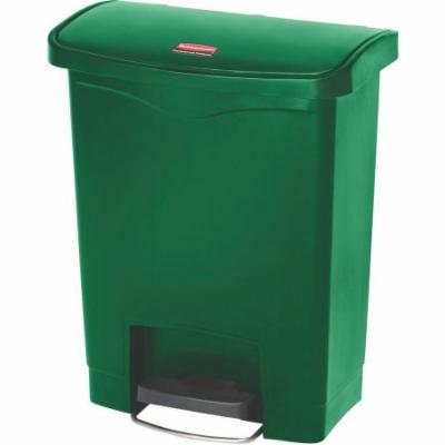 Rubbermaid Commercial Front Step Style Slim Jim Resin 8 gal. Step-On Container, Green