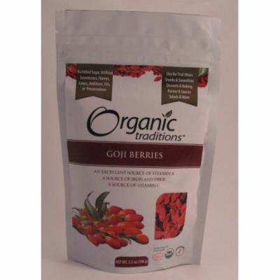Goji Berries, Dried Organic Traditions 3.5 oz (100g ) Bag