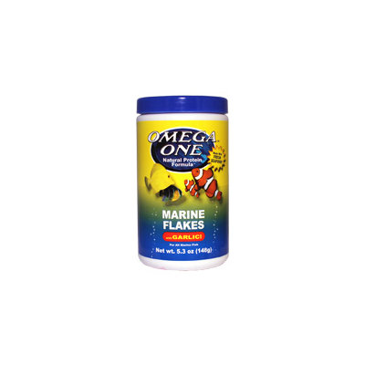 Omega One Marine Flakes with Garlic, 5.3 oz.