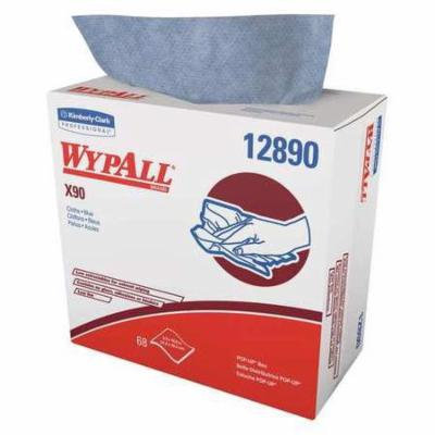 WYPALL 12890 Wipers,Pop Up Box,Blue,68,Hydroknit,PK5 G0378141