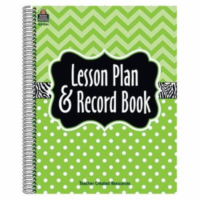Lime Chevrons and Dots Lesson Plan & Record Book