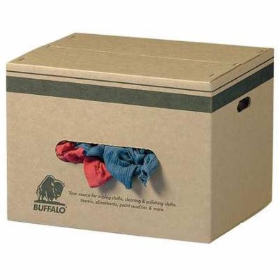 Buffalo Industries 10084 25 lbs. Recycled Colored Cloth Rags - Box