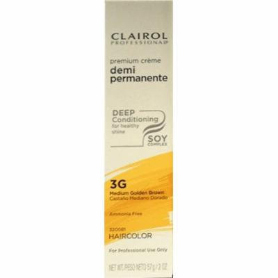 Clairol Premium Crème Demi Permanent Hair Color - #3G Medium Golden Brown 2 oz. (Pack of 6)
